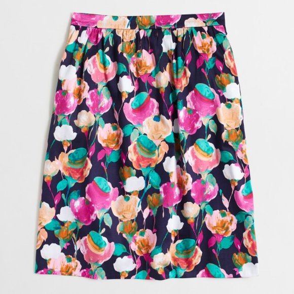 J. Crew Navy Floral Skirt - Picture 4 of 5